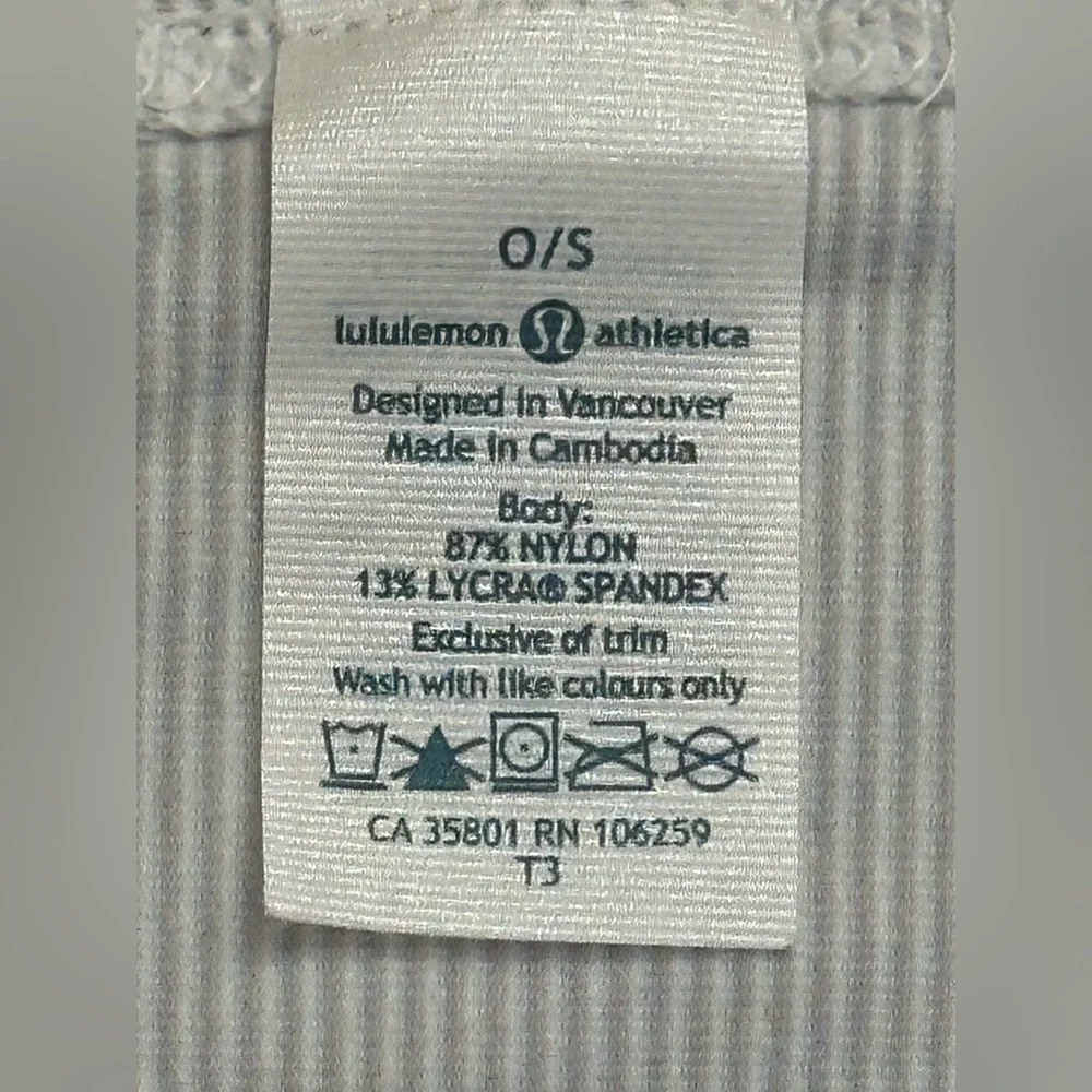 Lululemon🍋 Vinyasa Scarf Rulu Wee Stripe White Heathered Grey/White Stripe - Picture 10 of 15